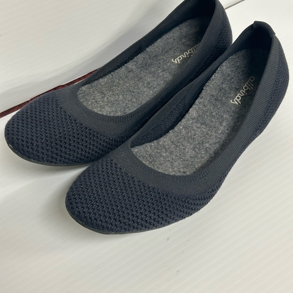 AllBirds Womens Tree Breezers Shoes Navy Blue Knit Ballet Flats Size 8